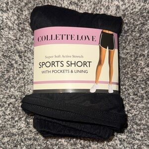 Sport Shorts With Pockets & Lining- All Black